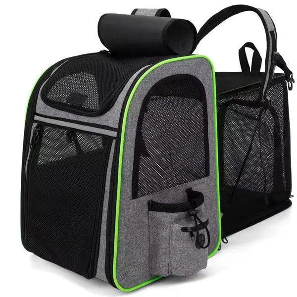 Pawsh Comfort™ Portable Breathable Outdoor Foldable Expandable Pet Backpack – Large Capacity Oxford Cloth Carrier for Cats & Dogs - Image 30