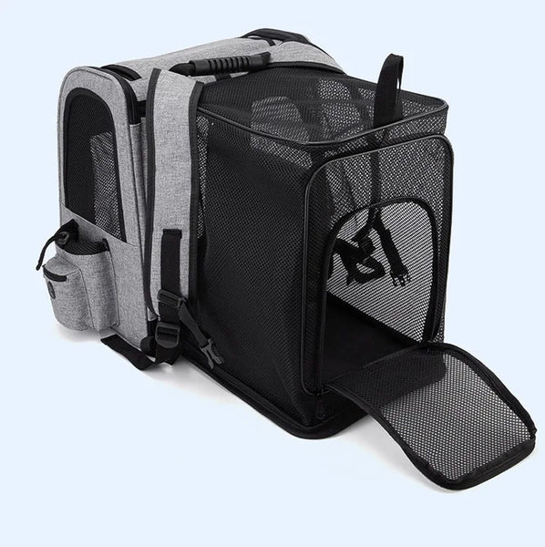 Pawsh Comfort™ Portable Breathable Outdoor Foldable Expandable Pet Backpack – Large Capacity Oxford Cloth Carrier for Cats & Dogs - Image 17