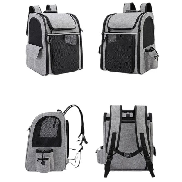 Pawsh Comfort™ Portable Breathable Outdoor Foldable Expandable Pet Backpack – Large Capacity Oxford Cloth Carrier for Cats & Dogs - Image 7