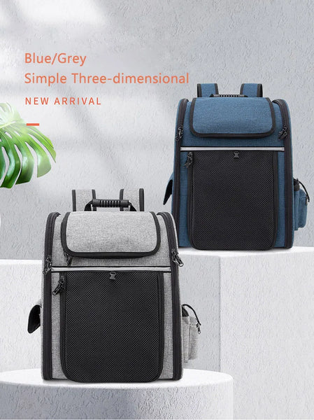Pawsh Comfort™ Portable Breathable Outdoor Foldable Expandable Pet Backpack – Large Capacity Oxford Cloth Carrier for Cats & Dogs - Image 10