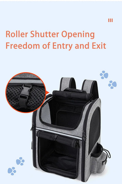Pawsh Comfort™ Portable Breathable Outdoor Foldable Expandable Pet Backpack – Large Capacity Oxford Cloth Carrier for Cats & Dogs - Image 14