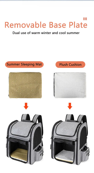 Pawsh Comfort™ Portable Breathable Outdoor Foldable Expandable Pet Backpack – Large Capacity Oxford Cloth Carrier for Cats & Dogs - Image 13