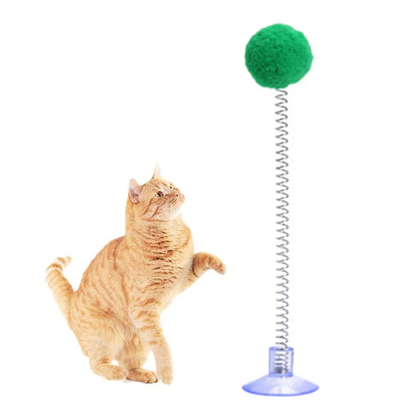 1pc Fur Ball Spring Cat Toy Suction Cup Multicolored Teaser Wand Pet Interactive Toys Cat Scratcher Toys Supplies Random Color - Image 14