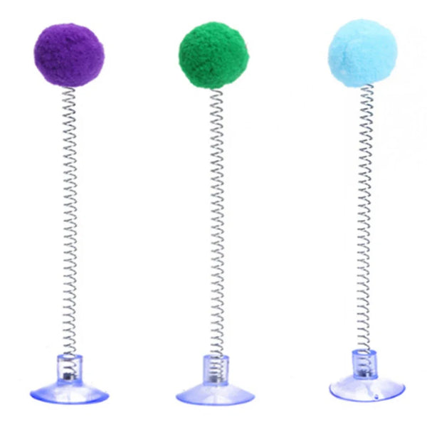 1pc Fur Ball Spring Cat Toy Suction Cup Multicolored Teaser Wand Pet Interactive Toys Cat Scratcher Toys Supplies Random Color - Image 11