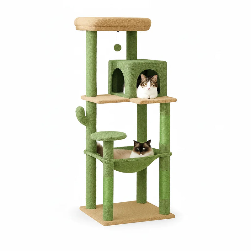 Pawsh Comfort™ 5-Level Indoor Cat Tree with spacious condo, hammock, and top perch for multiple cats
