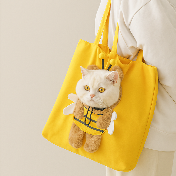 Pawsh Comfort™ Fashion Cute Cat Canvas Shoulder Bag – Portable Pet Carrier for Cats, Dogs, Puppies & Kittens - Image 2