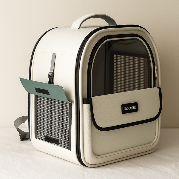 Pawsh Comfort™ Breathable Grid Design Cat Backpack – Large Capacity, Comfortable, Foldable & Portable Pet Supply Carrier - Image 2