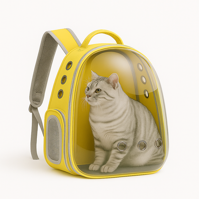 Pawsh Comfort™ Portable Transparent Space Capsule Pet Backpack – Soft-Sided Travel Bag for Cats & Dogs
