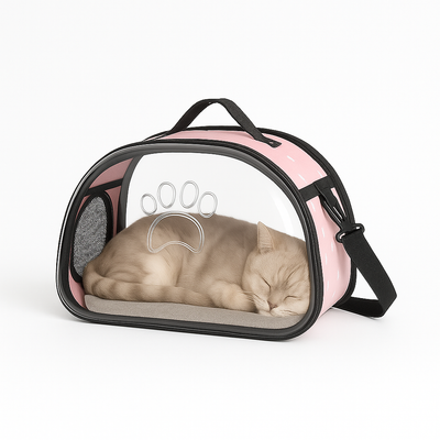 Pawsh Comfort™ Portable Transparent Capsule Cat Carrier Shoulder Bag – Breathable Outdoor Travel Handbag for Puppies & Kittens