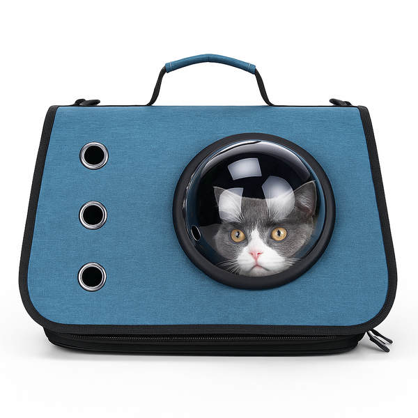Pawsh Comfort™ Portable Transparent Foldable Cat Backpack – Lightweight Breathable Handheld Tote for Pet Travel Essentials - Image 1