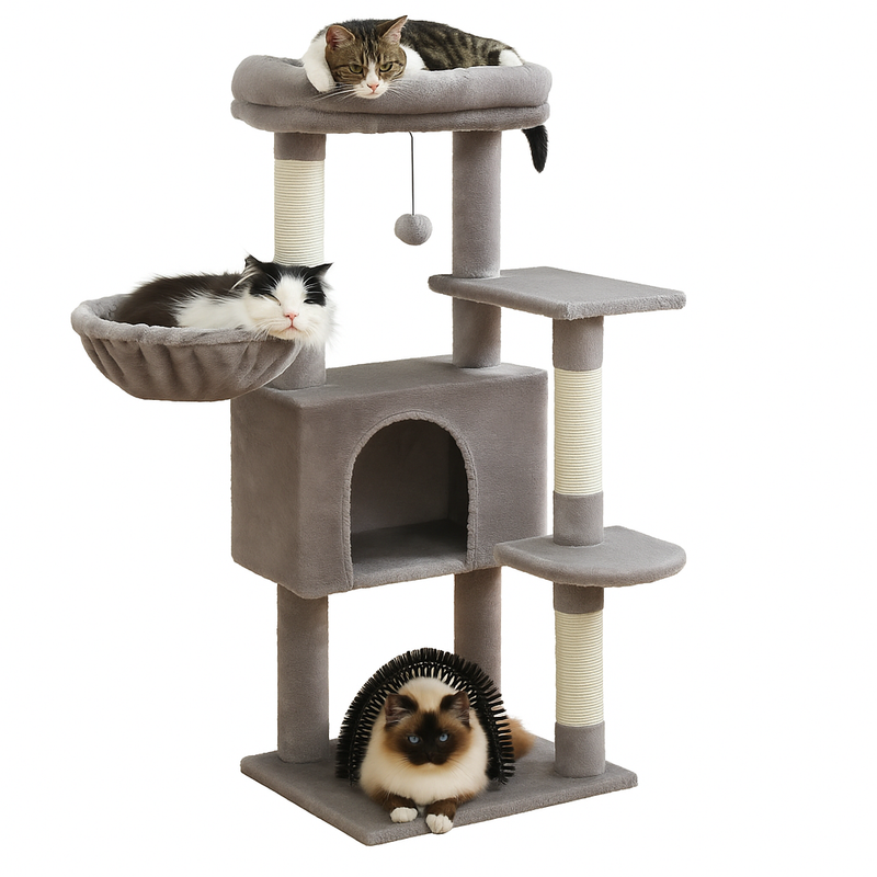 Cat Tree with Toy Cat Tower condo for Indoor Cats Cat House with Padded Plush Perch Cozy Hammock and Sisal Scratching Posts