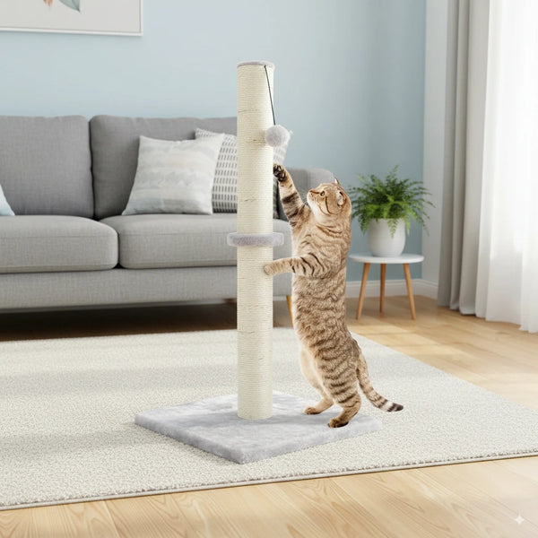 Pawsh Comfort™ Two-Section Vertical Cat Climbing Frame – Modern Cat Tower with Dual Sisal Scratching Posts & Stable Design - Image 8