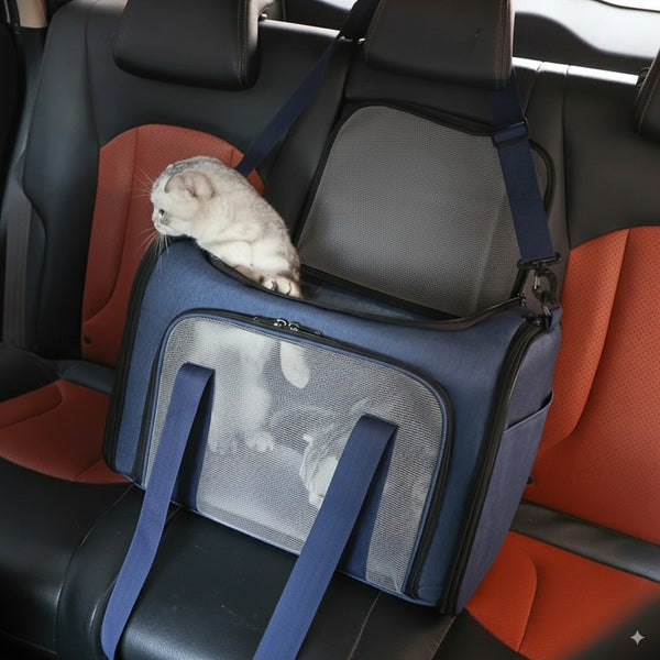Pawsh Comfort™ Portable Breathable Foldable Pet Carrier Backpack – Shoulder Bag for Cats & Dogs, Travel & Transport - Image 3