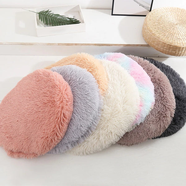 Plush Cat Bed Mats Round Pet Bed for Cats Small Dogs Soft Fleece Pet Sleeping Mat Kitten Puppy Nest Pet Cushion Cat Accessories - Image 1