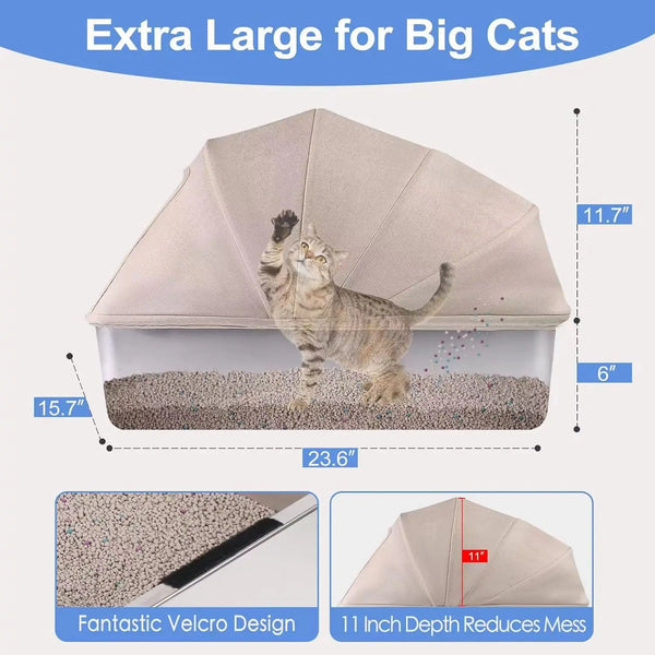 XL Large Enclosed Cat Litter Boxes, Metal High Sided Litter Box Features Leak-Proof Design, Includes Scoop for Easy Cleaning - Image 4