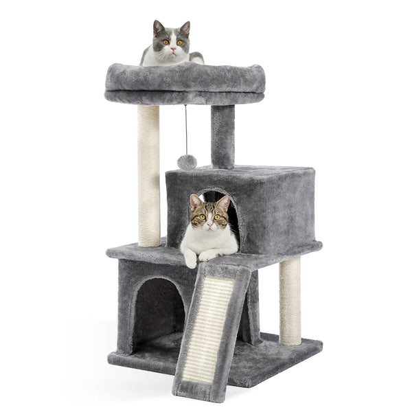 Pawsh Comfort™ Wooden Cat Tower – Double Condos, Spacious Perch, Fully Wrapped Sisal Scratching Posts & Replaceable Dangling Balls - Image 41