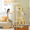 Pawsh Comfort™ 180cm Large Cat Tree Tower – Spacious Climbing Frame with Sisal Scratching Post, Hammock & Perch - Image 19