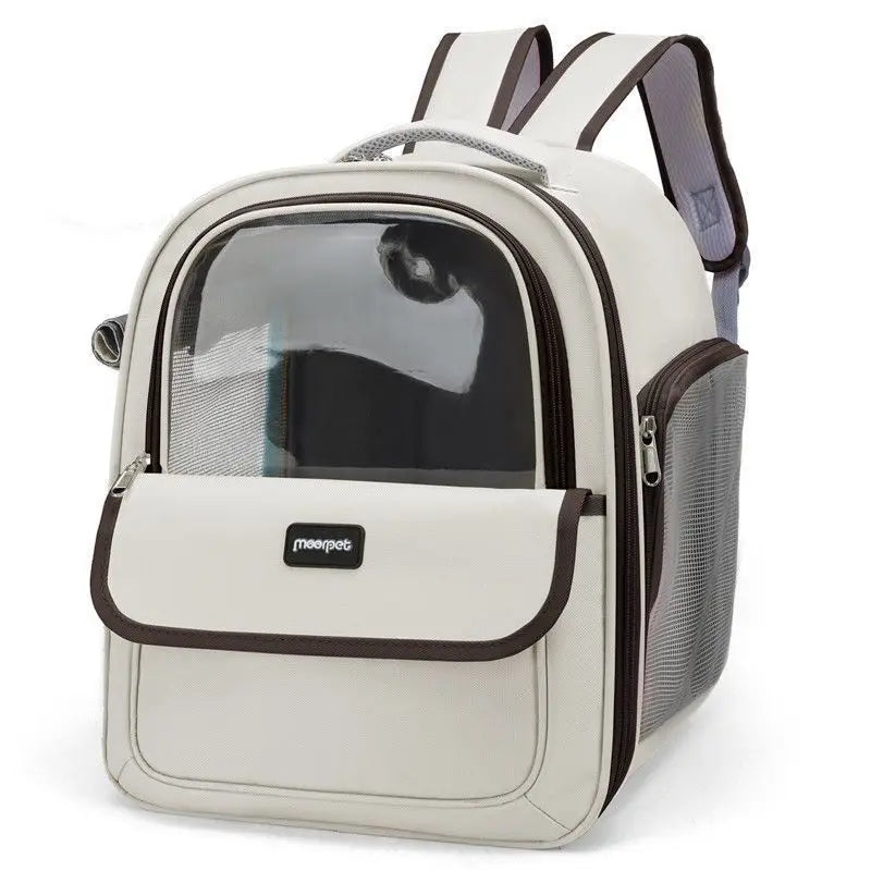 Pawsh Comfort™ Breathable Grid Design Cat Backpack – Large Capacity, Comfortable, Foldable & Portable Pet Supply Carrier