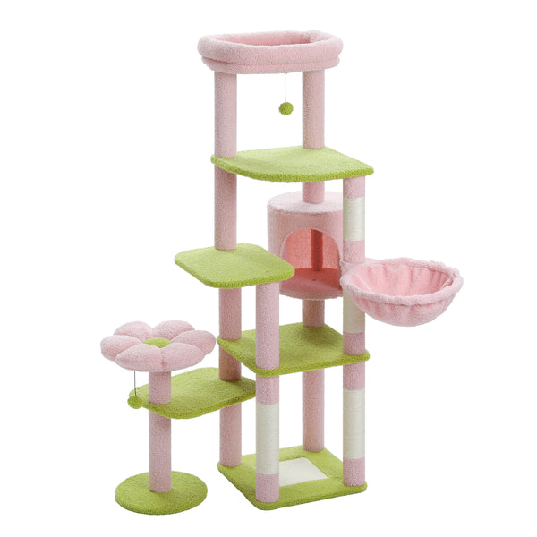 Pawsh Comfort™ Multi-Level Indoor Cat Tree – Tall Tower with Scratching Posts, Hammock, Large Perches, Hanging Balls & Spacious Condo House - Image 36