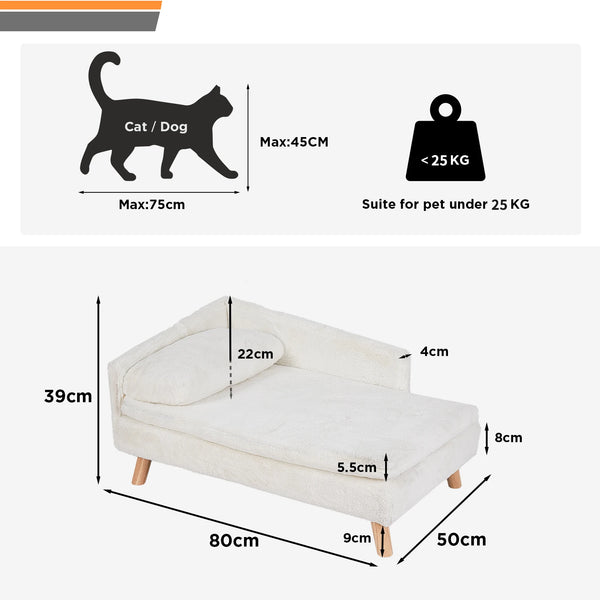 Elevated Pet Bed Solid Wood Leg Dog Cat Sofa for Indoor  L Shape Plush Couch Lounge with Soft Cushion - Image 9