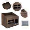 Wooden Cat Cave Bed Furniture Kitten Sleep Lounge House Bed with Cushion Pad Litter Box for Indoor Cats - Image 11