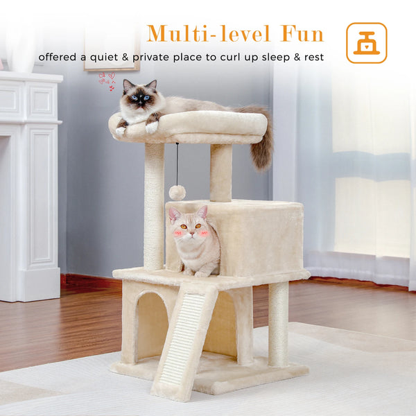 Pawsh Comfort™ Wooden Cat Tower – Double Condos, Spacious Perch, Fully Wrapped Sisal Scratching Posts & Replaceable Dangling Balls - Image 25