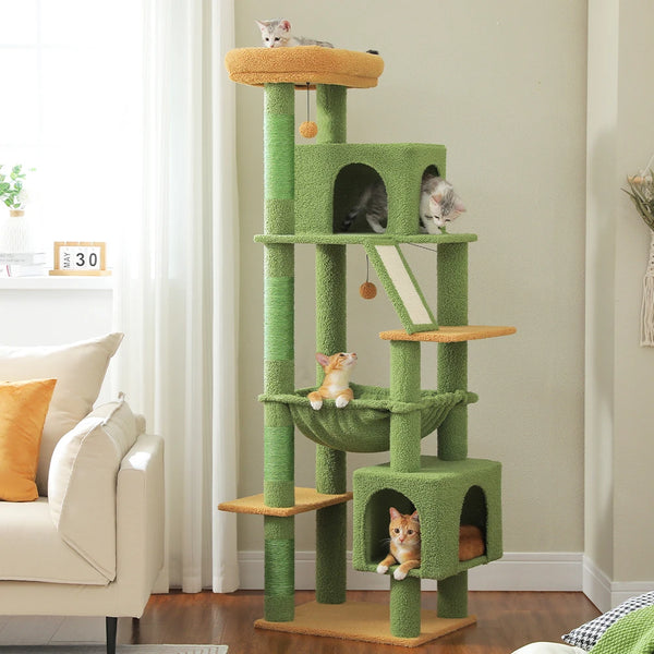 Pawsh Comfort™ 180cm Large Cat Tree Tower – Spacious Climbing Frame with Sisal Scratching Post, Hammock & Perch - Image 23
