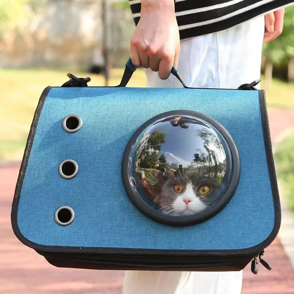 Pawsh Comfort™ Portable Transparent Foldable Cat Backpack – Lightweight Breathable Handheld Tote for Pet Travel Essentials - Image 3