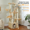 Pawsh Comfort™ Large Cat Tree for Big Cats – Robust Multi-Level Tower with Hammock, 11 Sisal Posts & Large Perch - Image 4