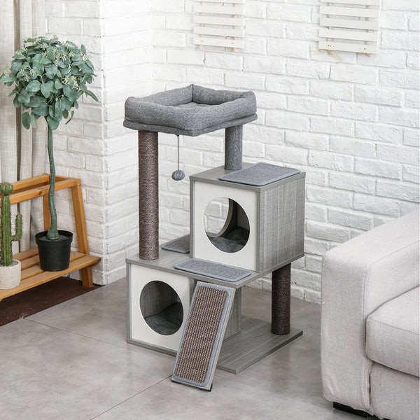 Pawsh Comfort™ Wooden Cat Tower – Double Condos, Spacious Perch, Fully Wrapped Sisal Scratching Posts & Replaceable Dangling Balls - Image 19