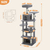 Pawsh Comfort™ Large Indoor Cat Tree Tower – Sisal-Covered Scratching Posts, Spacious Hammock, Padded Perches & Condos, Grey - Image 8