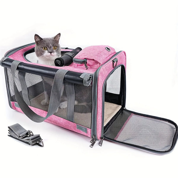 Pawsh Comfort™ Soft-Sided Pet Carrier for Large & Medium Cats – Spacious Carrier for Big Cats, Medium Cats & Puppies - Image 9