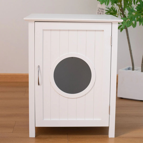 Hidden Wooden Cat Litter Box Cabinet – Indoor Furniture, Stylish & Functional - Image 3