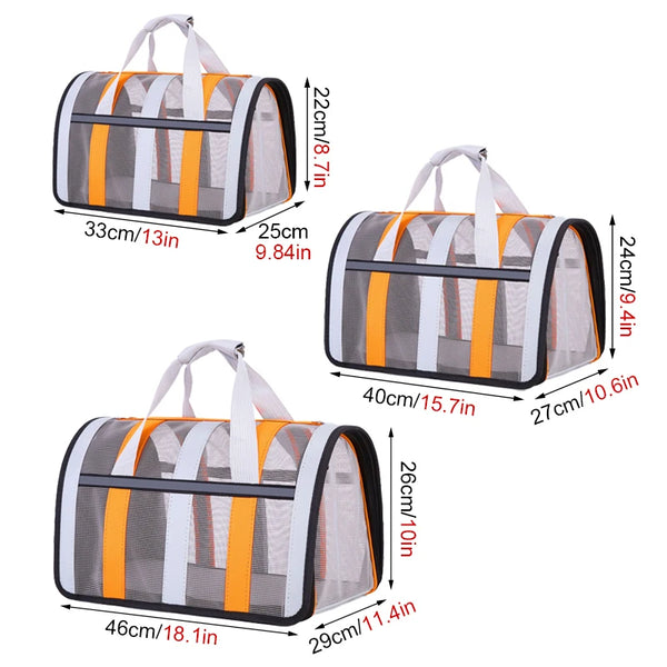 Pawsh Comfort™ Portable Foldable Pet Carrying Bag – Mesh Handbag for Small to Medium Cats & Dogs - Image 5