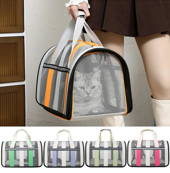 Pawsh Comfort™ Portable Foldable Pet Carrying Bag – Mesh Handbag for Small to Medium Cats & Dogs - Image 8