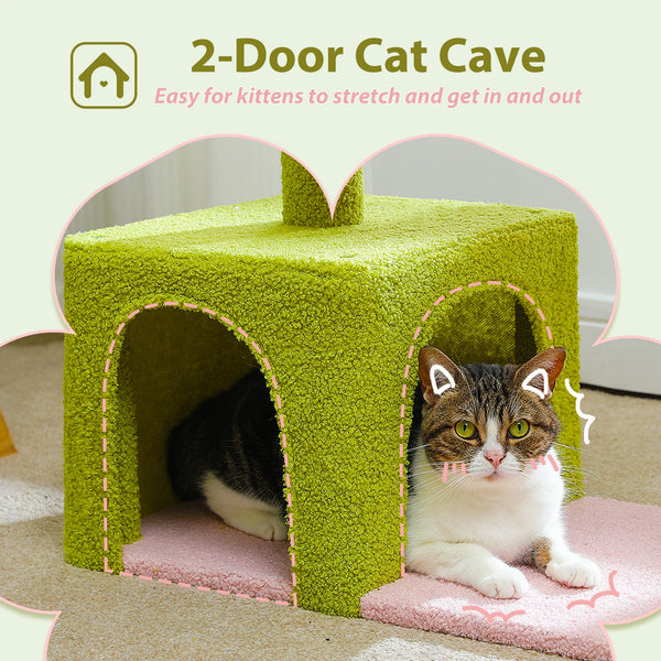Pawsh Comfort™ Flower Cat Tree – Large Metal Frame Hammock, Sisal Scratching Posts & Pink Perch, Small Indoor Cat Tower - Image 8