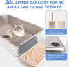 XL Large Enclosed Cat Litter Boxes, Metal High Sided Litter Box Features Leak-Proof Design, Includes Scoop for Easy Cleaning - Image 5