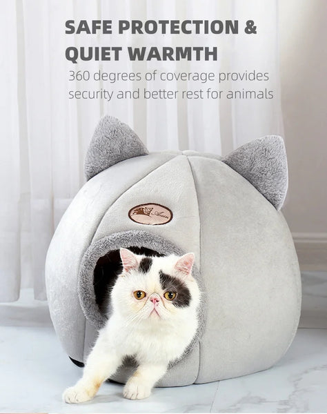 Pet bed with cat ears cat bed for small medium large cats Keep warm in winter  Comfortable and soft Machine washable - Image 7