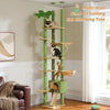 Pawsh Comfort™ Adjustable Floor-to-Ceiling Wooden Cat Tree – Spacious Condo, Scratching Posts, Hammock, Tunnel & Cat Toys - Image 11