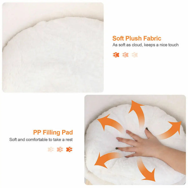 Luxury Soft Cat Bed Warm Plush Fabric Pet Nesting Chair Bed Washable Couch Wood Legs with Cushion Pad  for Small Pets - Image 3