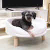 Luxury Soft Cat Bed Warm Plush Fabric Pet Nesting Chair Bed Washable Couch Wood Legs with Cushion Pad  for Small Pets - Image 12