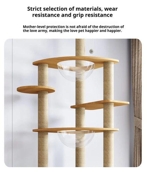 Pawsh Comfort™ Cat Climbing Frame Tower for Large Cats – Large Hammock, Sisal-Covered Scratching Posts, Cozy Condo & Top Perch - Image 18