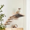 Pawsh Comfort™ Wall-Mounted Wooden Cat Tree – Shelves, Scratching Posts, Climbing Perches, Hammock, Steps & Ladder - Image 7