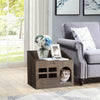 Wooden Cat Cave Bed Furniture Kitten Sleep Lounge House Bed with Cushion Pad Litter Box for Indoor Cats - Image 3