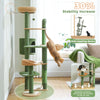 Pawsh Comfort™ Multi-Level Indoor Cat Tree – Tall Tower with Scratching Posts, Hammock, Large Perches, Hanging Balls & Spacious Condo House - Image 30