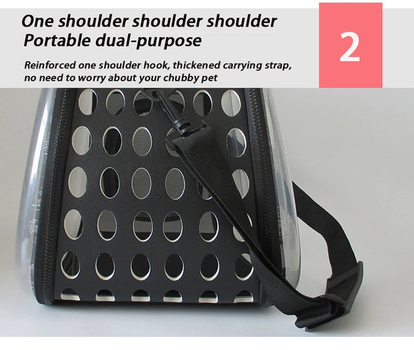 Pawsh Comfort™ Portable Transparent Capsule Cat Carrier Shoulder Bag – Breathable Outdoor Travel Handbag for Puppies & Kittens - Image 12