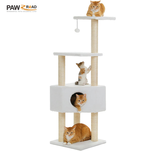Cat Tree with Toy Cat Tower condo for Indoor Cats Cat House with Padded Plush Perch Cozy Hammock and Sisal Scratching Posts - Image 40