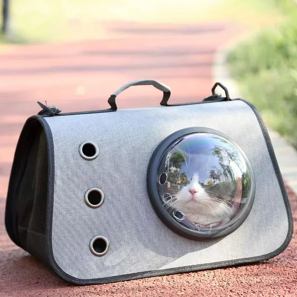 Pawsh Comfort™ Portable Transparent Foldable Cat Backpack – Lightweight Breathable Handheld Tote for Pet Travel Essentials - Image 14