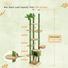 Pawsh Comfort™ Adjustable Floor-to-Ceiling Wooden Cat Tree – Spacious Condo, Scratching Posts, Hammock, Tunnel & Cat Toys - Image 21