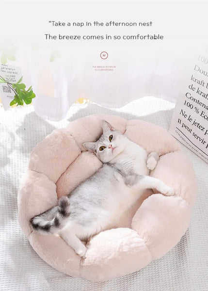 40CM Flower Soft Cat Bed Comfortable Sleep Pet Bed Cat Sleeping Mat Long Plush Dogs Basket Cushion Cat Mat Animals Sleeping Sofa - Image 12